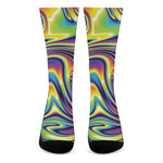 Psychedelic Gradient Print Crew Socks