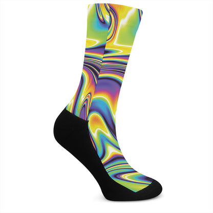 Psychedelic Gradient Print Crew Socks