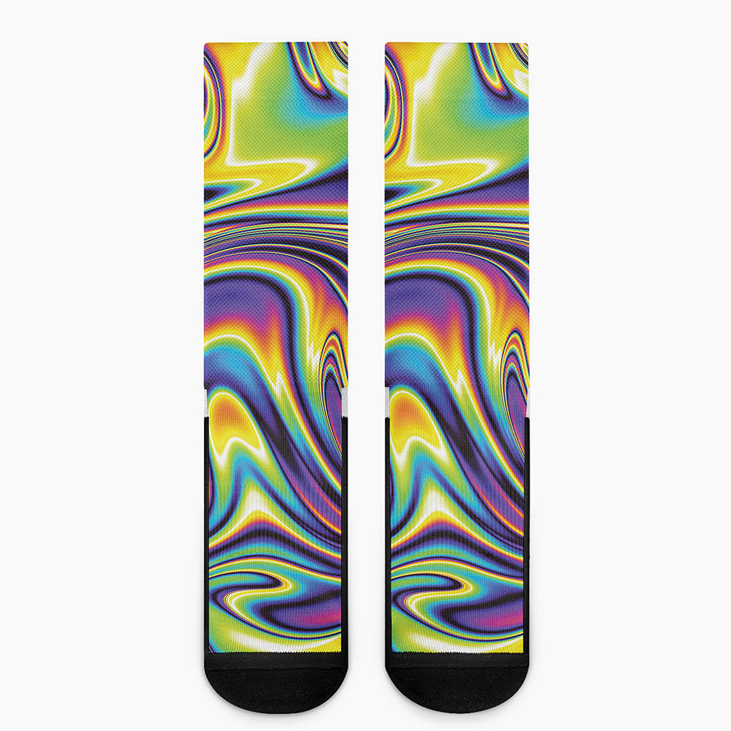Psychedelic Gradient Print Crew Socks