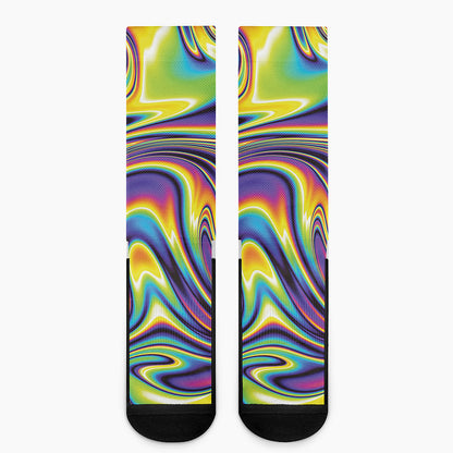 Psychedelic Gradient Print Crew Socks