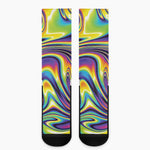 Psychedelic Gradient Print Crew Socks