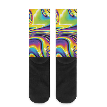 Psychedelic Gradient Print Crew Socks