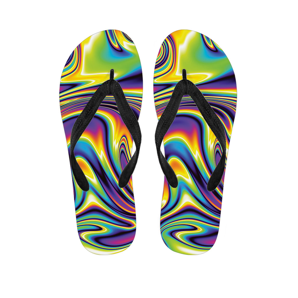 Psychedelic Gradient Print Flip Flops