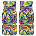 Psychedelic Gradient Print Front and Back Car Floor Mats