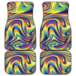 Psychedelic Gradient Print Front and Back Car Floor Mats