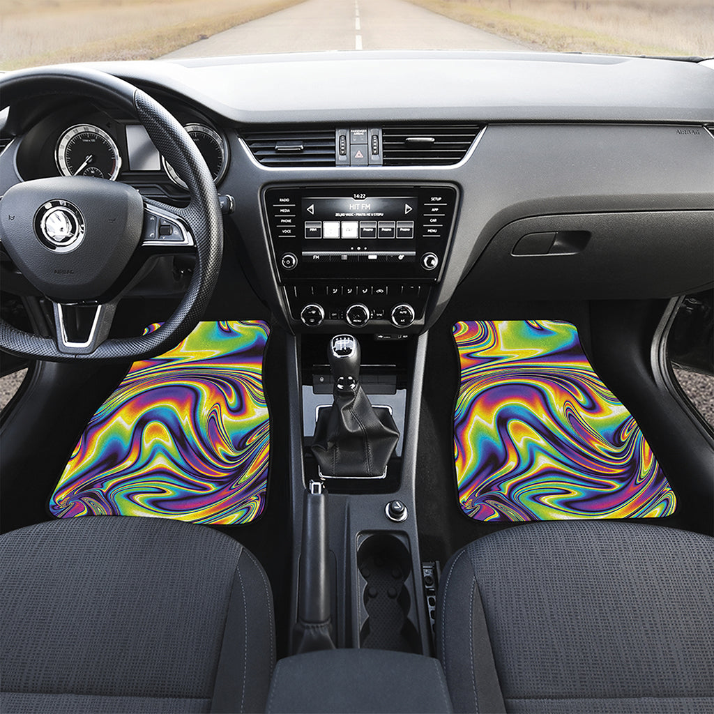Psychedelic Gradient Print Front and Back Car Floor Mats