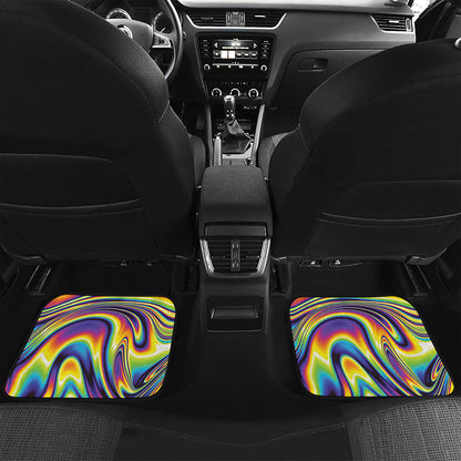 Psychedelic Gradient Print Front and Back Car Floor Mats