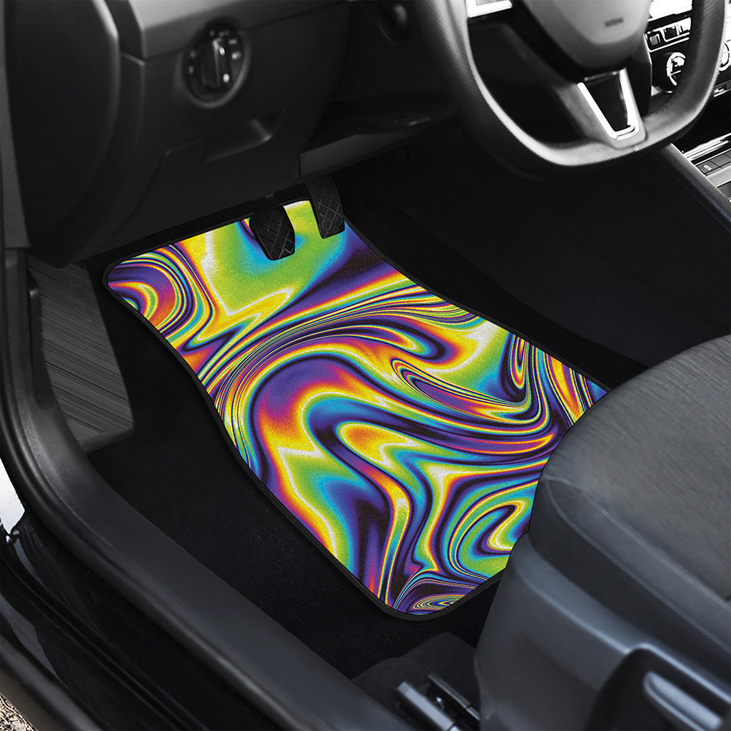 Psychedelic Gradient Print Front and Back Car Floor Mats