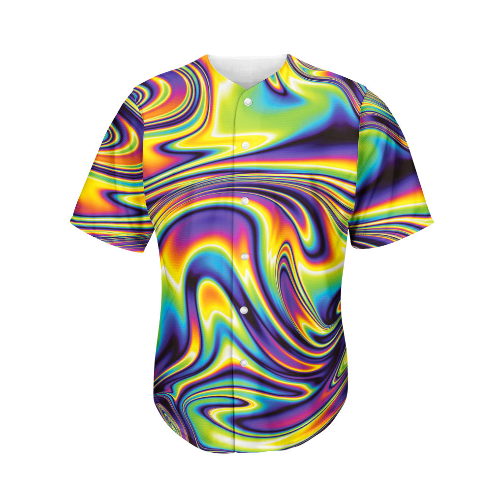 Psychedelic Gradient Print Men's Baseball Jersey