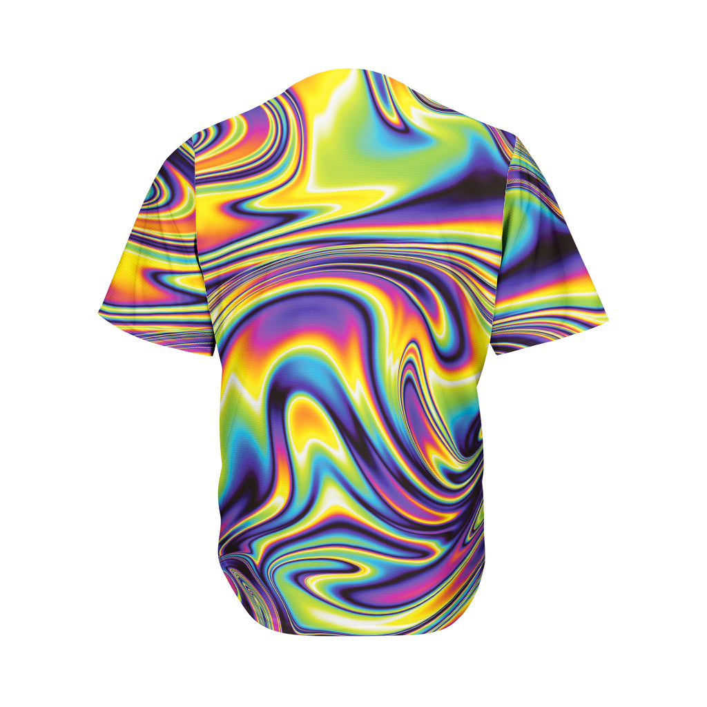 Psychedelic Gradient Print Men's Baseball Jersey