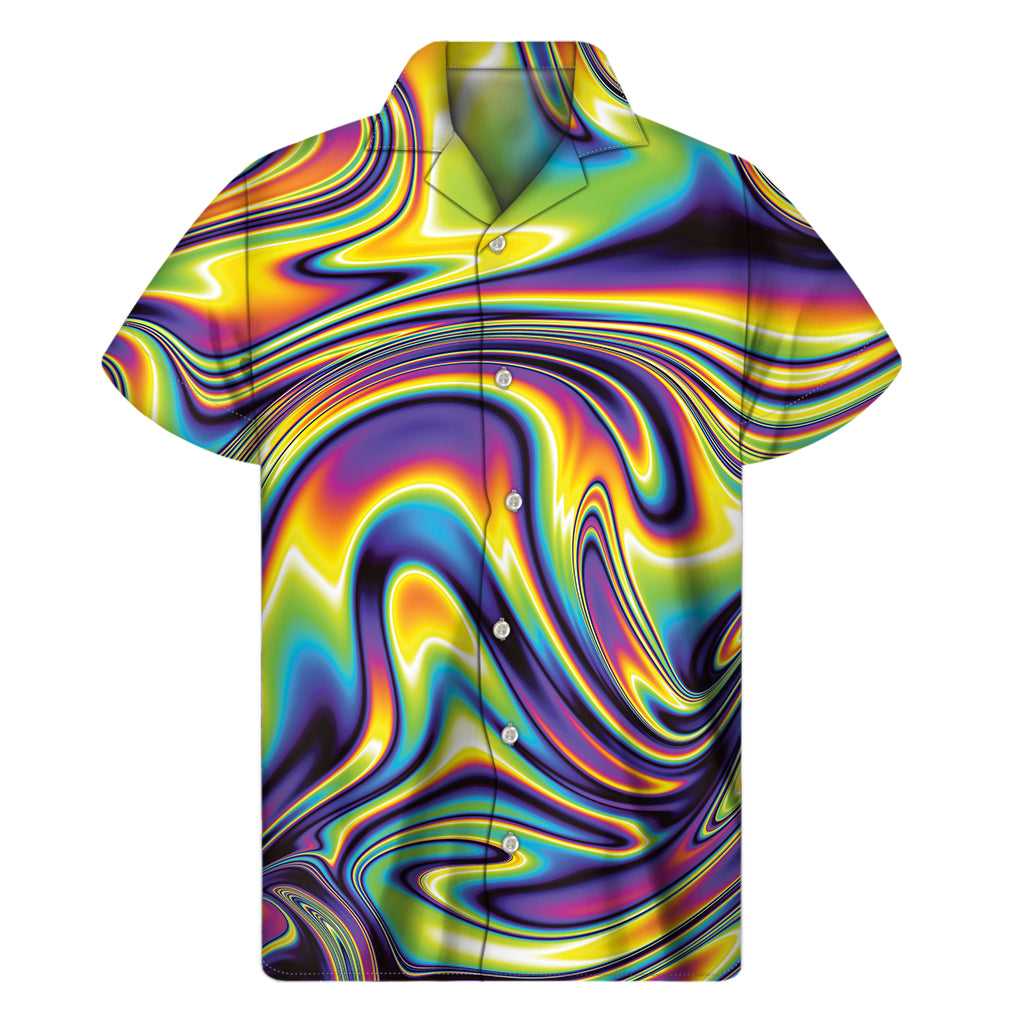 Psychedelic Gradient Print Men's Short Sleeve Shirt