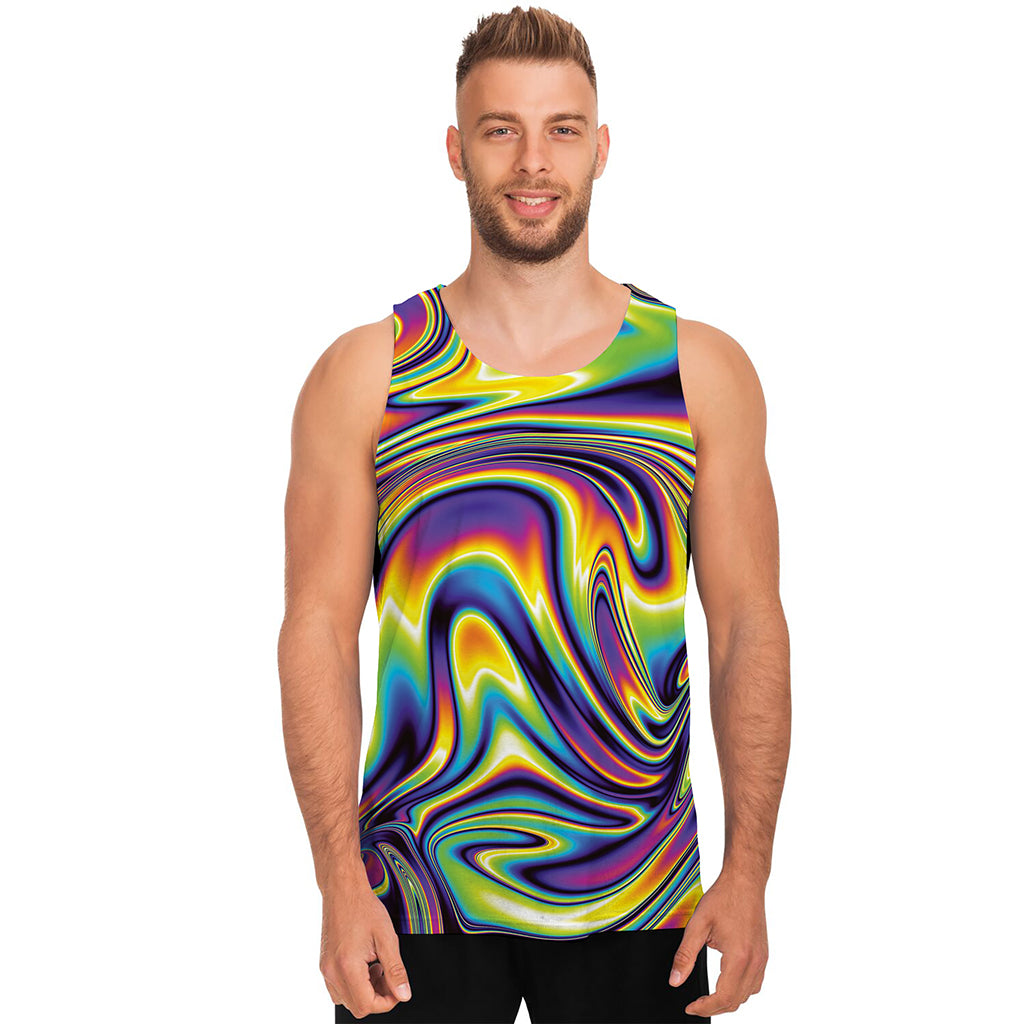 Psychedelic Gradient Print Men's Tank Top