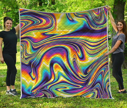 Psychedelic Gradient Print Quilt