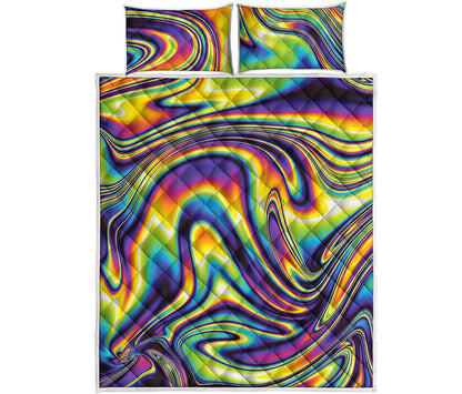 Psychedelic Gradient Print Quilt Bed Set