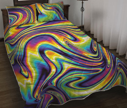 Psychedelic Gradient Print Quilt Bed Set
