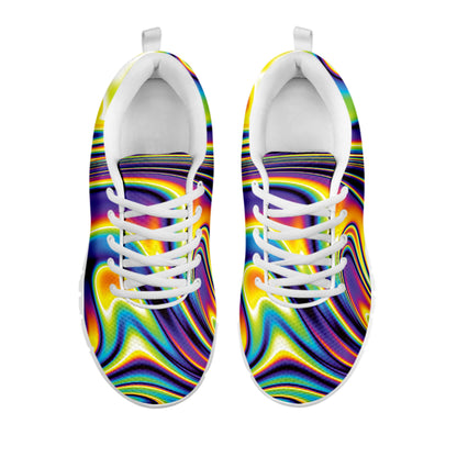 Psychedelic Gradient Print White Sneakers
