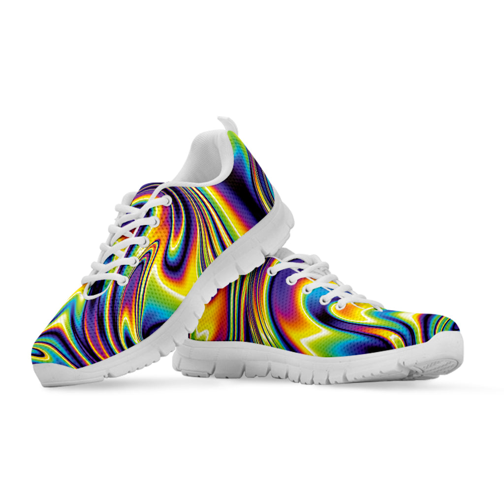 Psychedelic Gradient Print White Sneakers