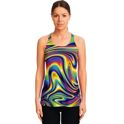 Psychedelic Gradient Print Women's Racerback Tank Top
