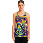 Psychedelic Gradient Print Women's Racerback Tank Top