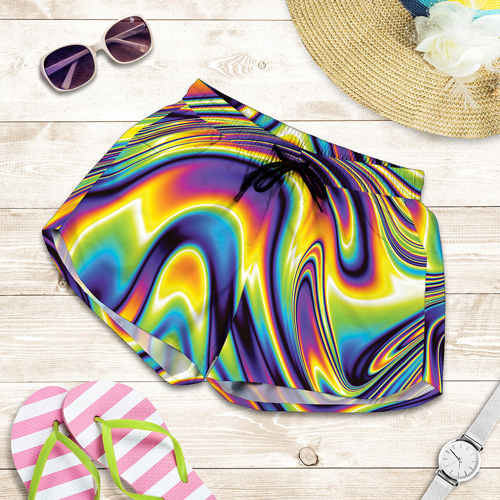 Psychedelic Gradient Print Women's Shorts