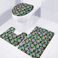 Psychedelic Hawaiian Flower Print 3 Piece Bath Mat Set
