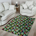 Psychedelic Hawaiian Flower Print Area Rug