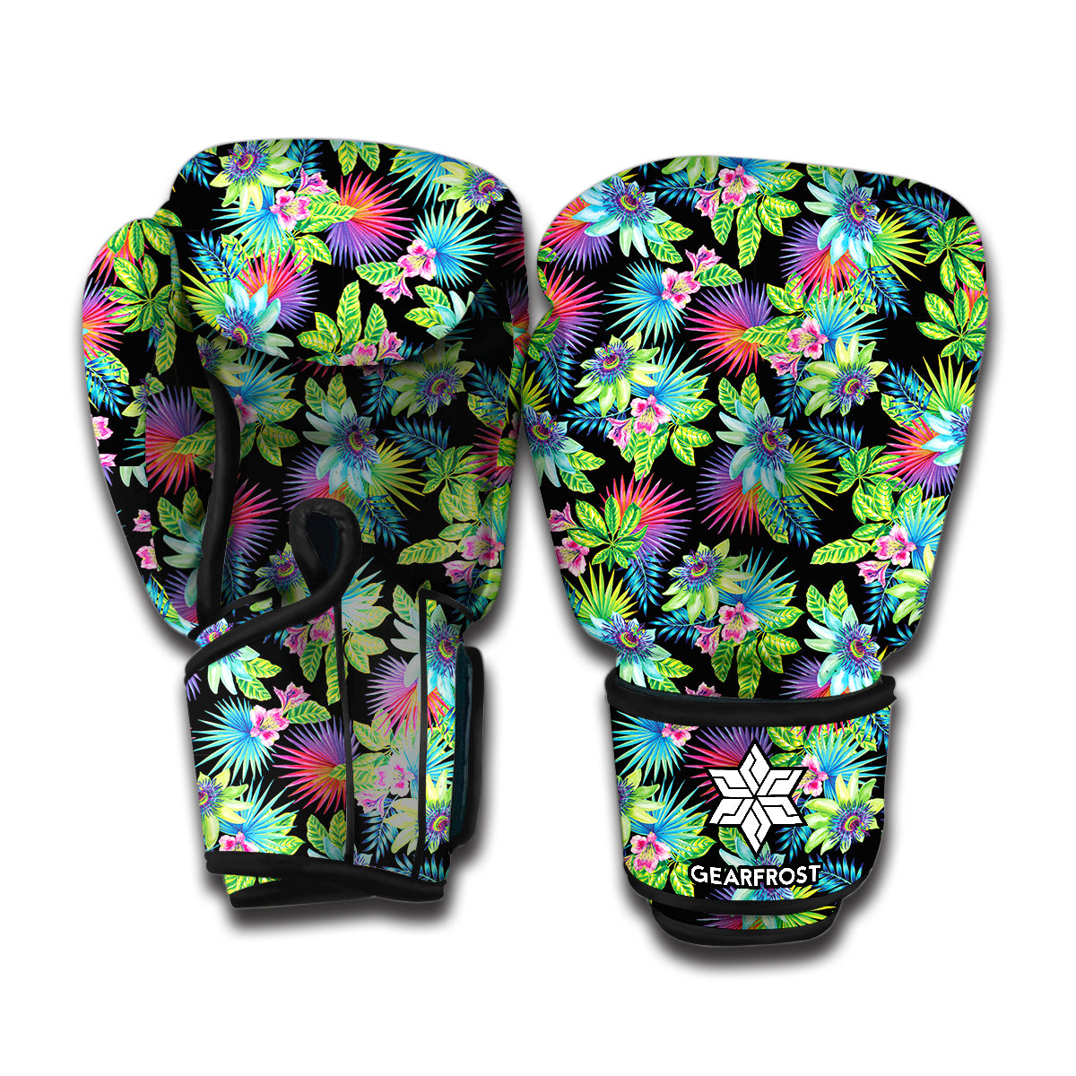 Psychedelic Hawaiian Flower Print Boxing Gloves