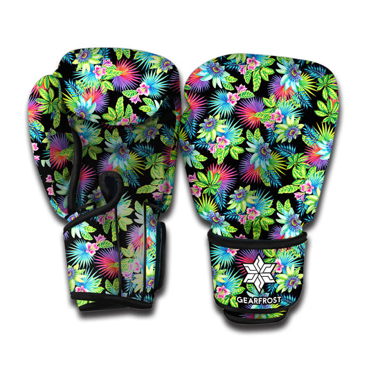 Psychedelic Hawaiian Flower Print Boxing Gloves