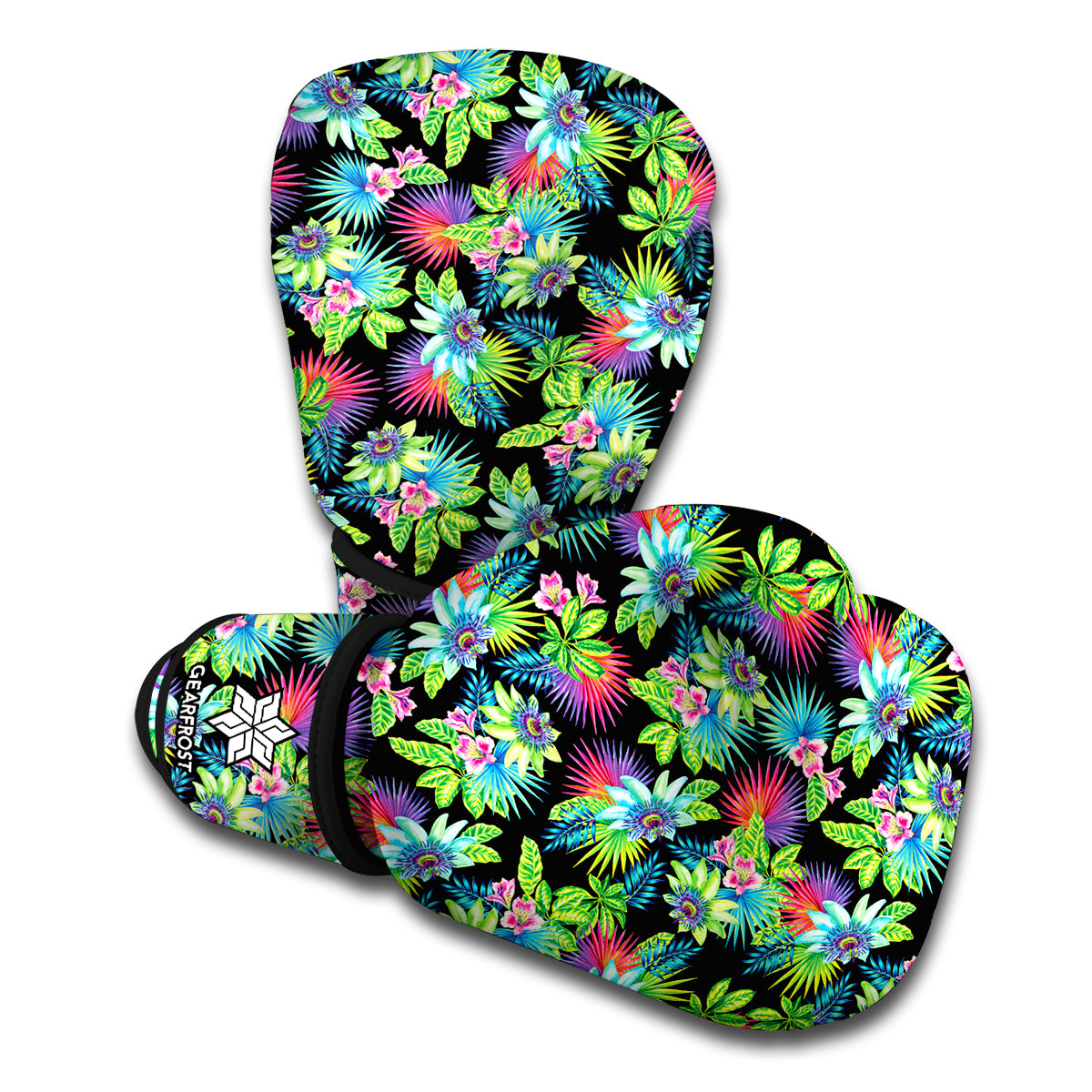Psychedelic Hawaiian Flower Print Boxing Gloves