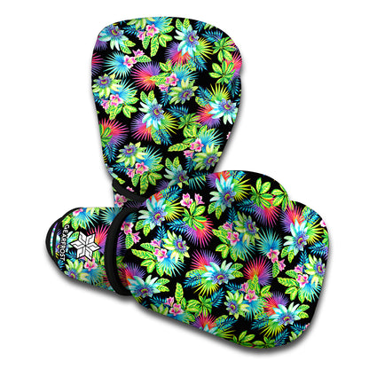 Psychedelic Hawaiian Flower Print Boxing Gloves