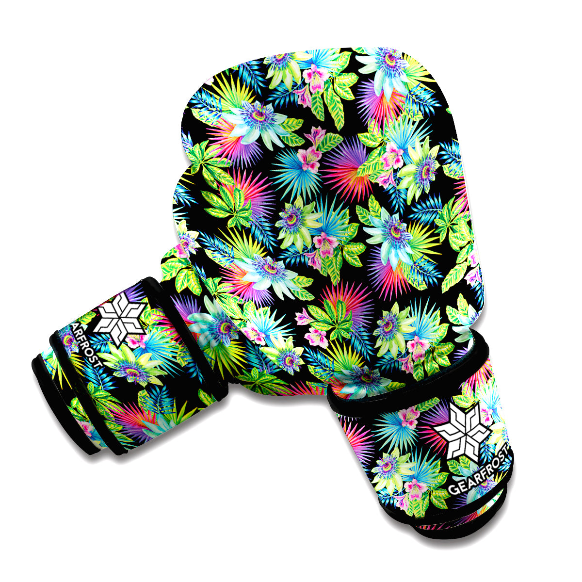 Psychedelic Hawaiian Flower Print Boxing Gloves