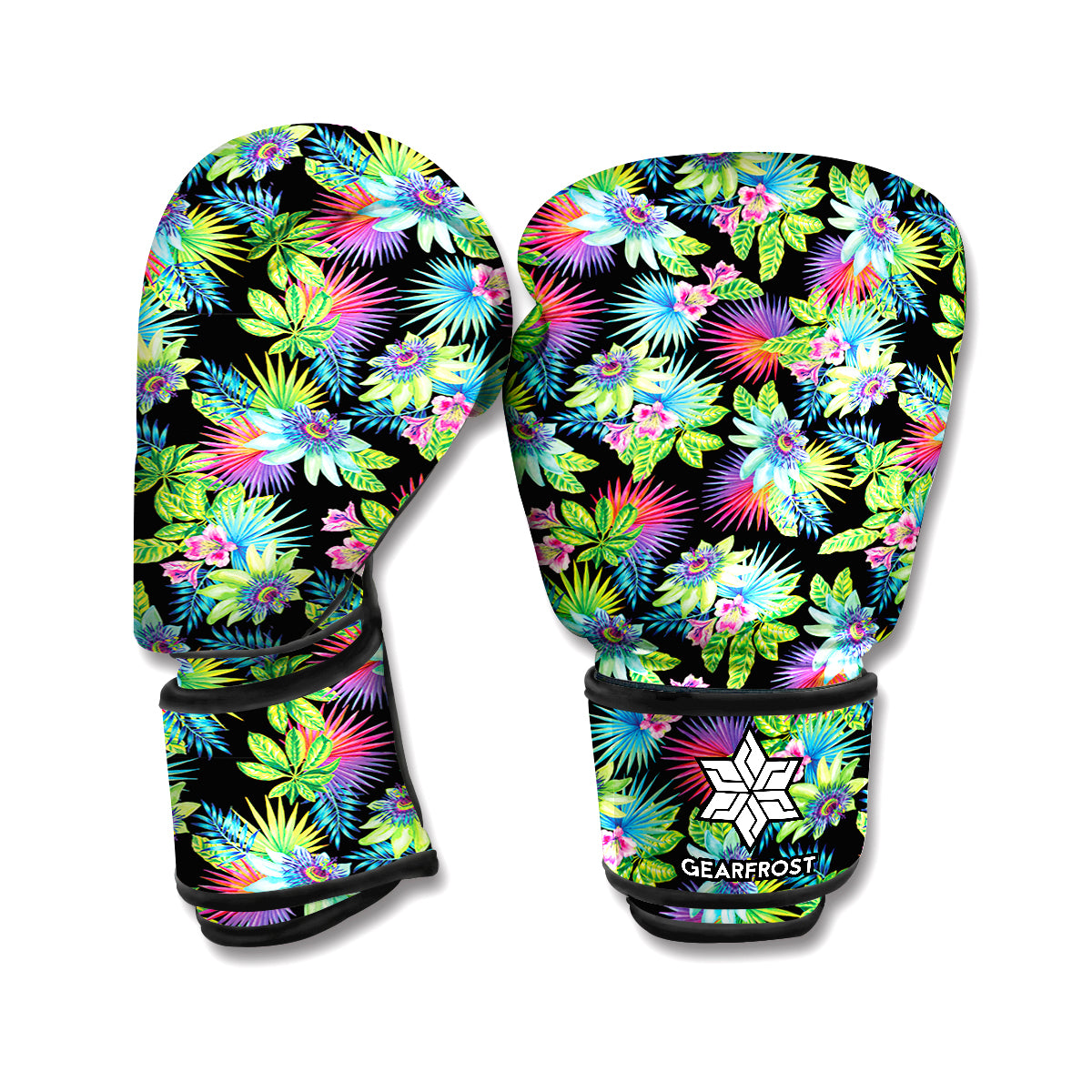 Psychedelic Hawaiian Flower Print Boxing Gloves
