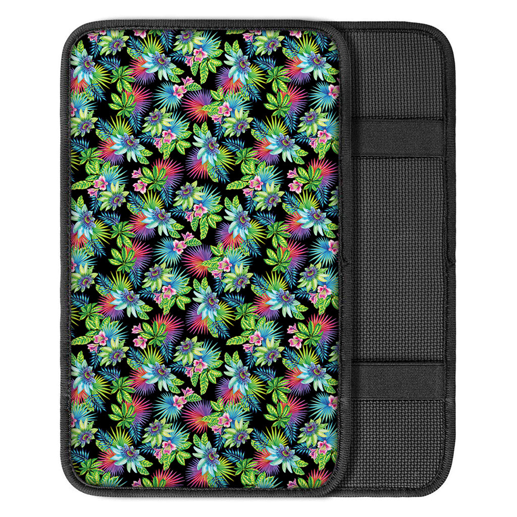 Psychedelic Hawaiian Flower Print Car Center Console Cover
