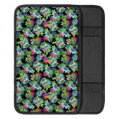 Psychedelic Hawaiian Flower Print Car Center Console Cover