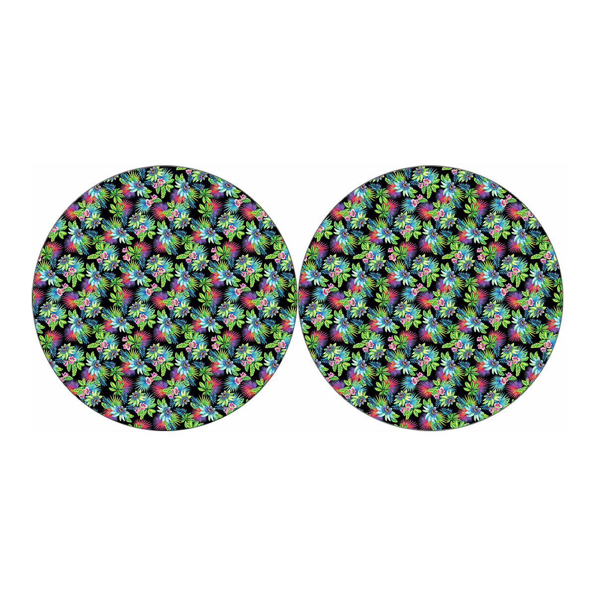 Psychedelic Hawaiian Flower Print Car Coasters