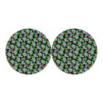 Psychedelic Hawaiian Flower Print Car Coasters