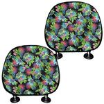 Psychedelic Hawaiian Flower Print Car Headrest Covers