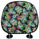 Psychedelic Hawaiian Flower Print Car Headrest Covers