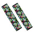 Psychedelic Hawaiian Flower Print Car Seat Belt Covers