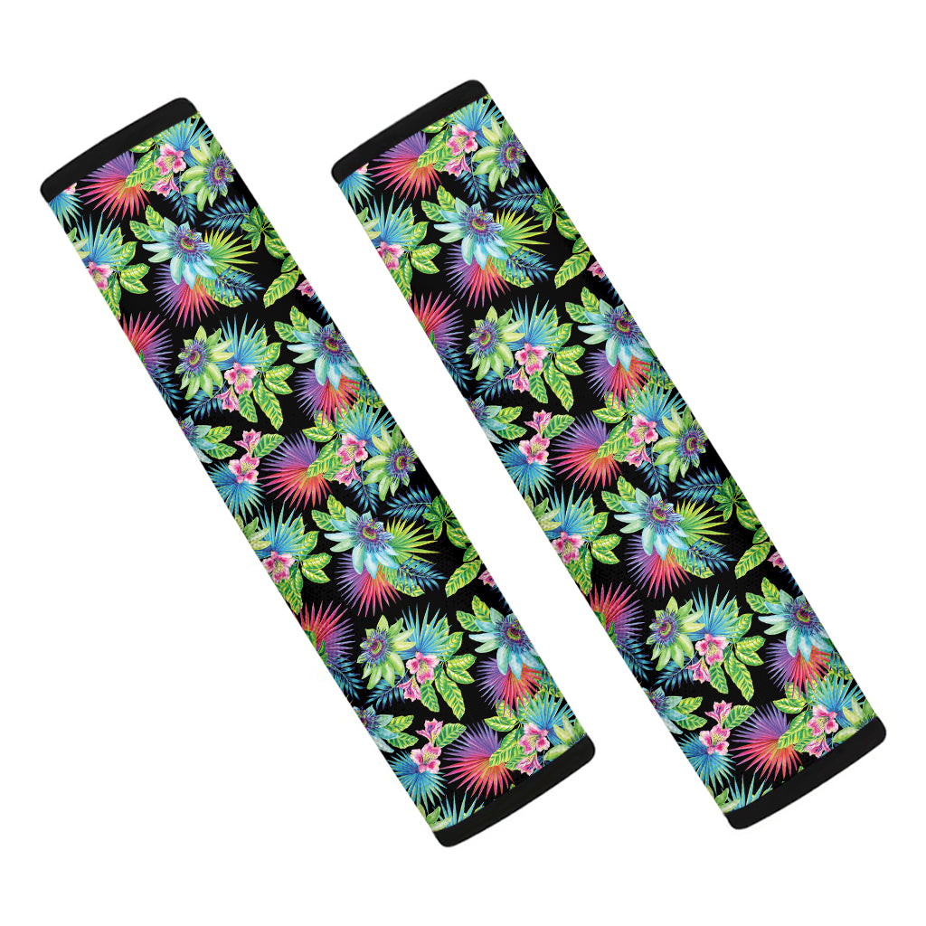 Psychedelic Hawaiian Flower Print Car Seat Belt Covers