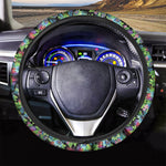 Psychedelic Hawaiian Flower Print Car Steering Wheel Cover