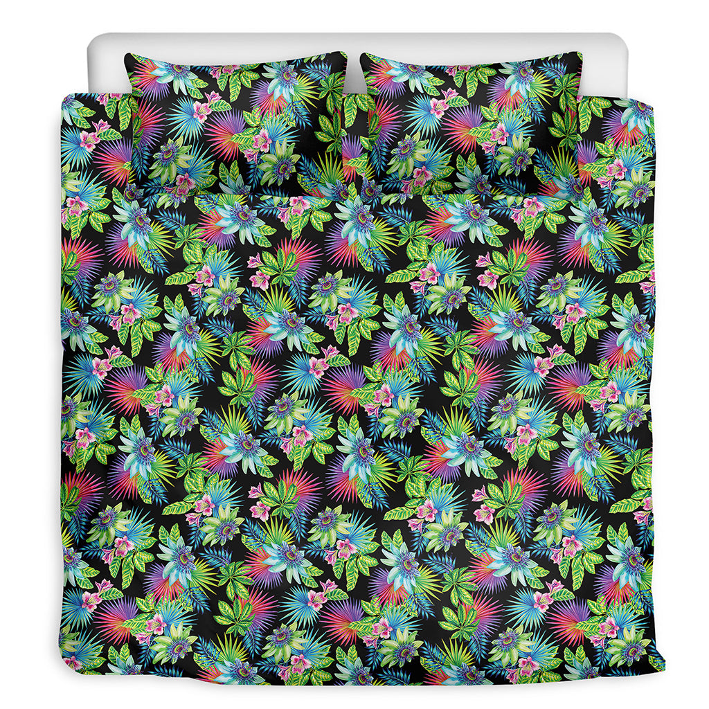 Psychedelic Hawaiian Flower Print Duvet Cover Bedding Set