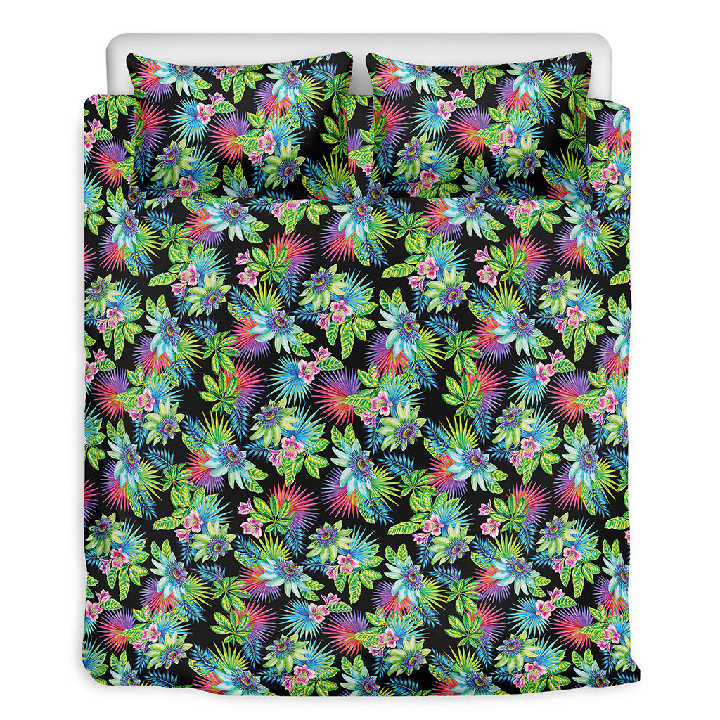 Psychedelic Hawaiian Flower Print Duvet Cover Bedding Set