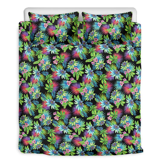 Psychedelic Hawaiian Flower Print Duvet Cover Bedding Set