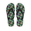 Psychedelic Hawaiian Flower Print Flip Flops