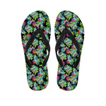 Psychedelic Hawaiian Flower Print Flip Flops