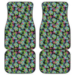 Psychedelic Hawaiian Flower Print Front and Back Car Floor Mats