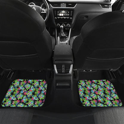 Psychedelic Hawaiian Flower Print Front and Back Car Floor Mats