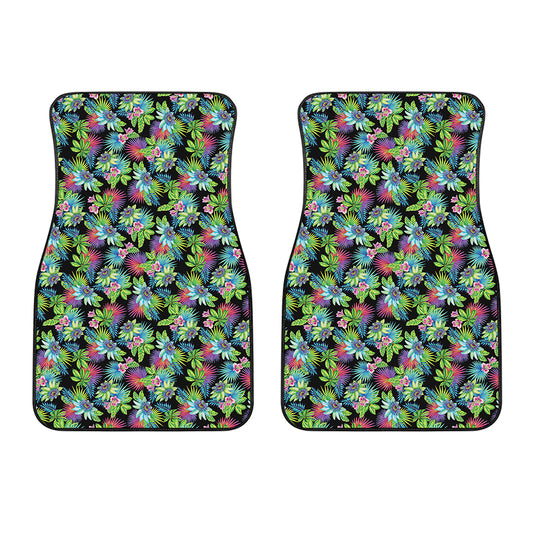 Psychedelic Hawaiian Flower Print Front Car Floor Mats
