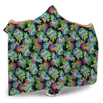 Psychedelic Hawaiian Flower Print Hooded Blanket